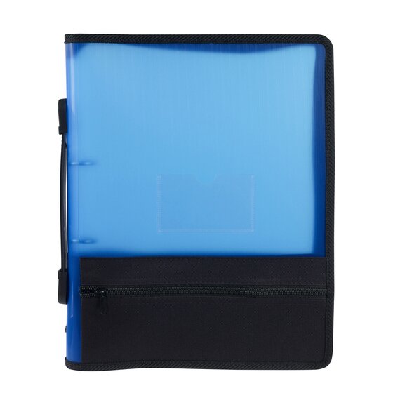 Marbig Zipper Binder with Extra Storage – 25mm Spine, 2O Ring, Blue