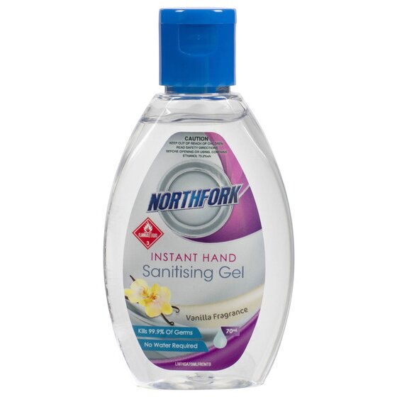Northfork Instant Hand Sanitising Gel 70ml – Vanilla, Non-Greasy