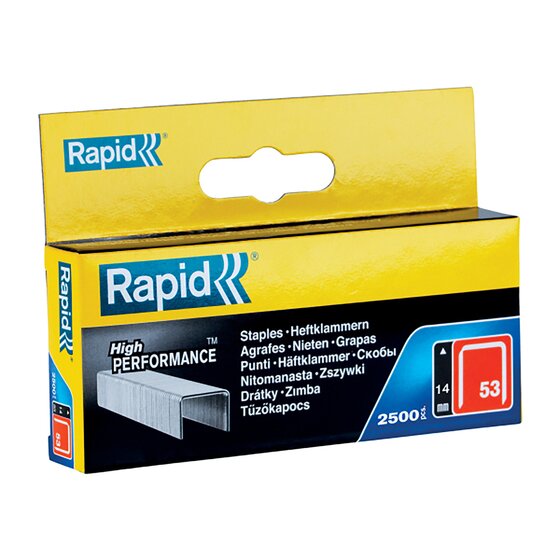 Rapid Tools Finewire Staples 53/14mm – Box of 2,500 for Textiles & Labelling