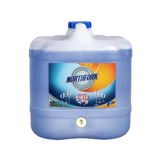 Northfork Machine Rinse Aid 15L – Spot-Free, Streak-Free Finish for Commercial & Domestic Dishwashers
