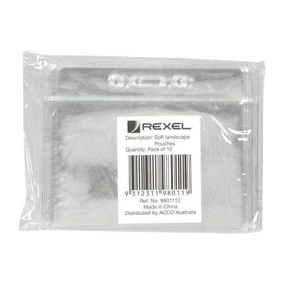 Rexel Soft ID Pouch, Landscape 94 x 78mm – Pack of 10
