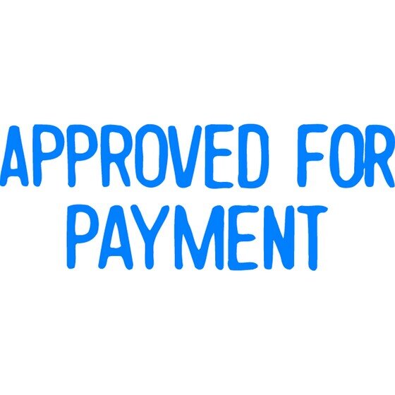 XSTAMPER CX-BN 1025 Approved for Payment Stamp – Blue, Pre-Inked & Re-Inkable