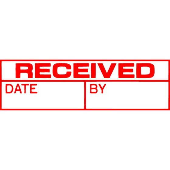 XSTAMPER CX-BN 1680 Received/Date/By Pre-Inked Stamp – Red