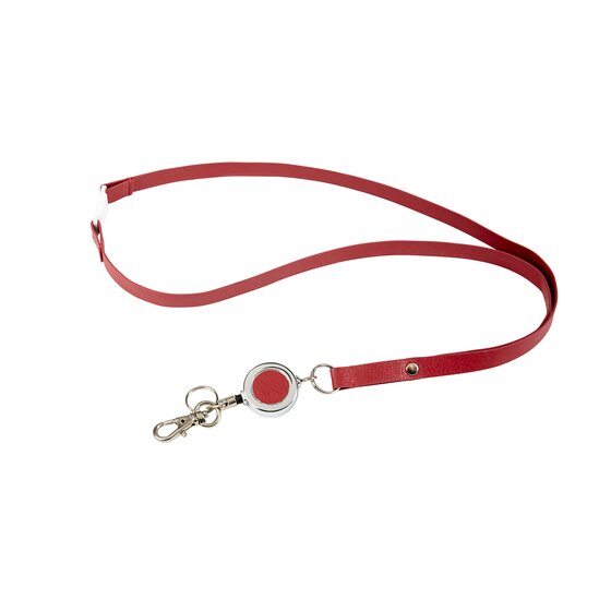 Rexel ID Leatherette Lanyard with Badge Reel – Burgundy