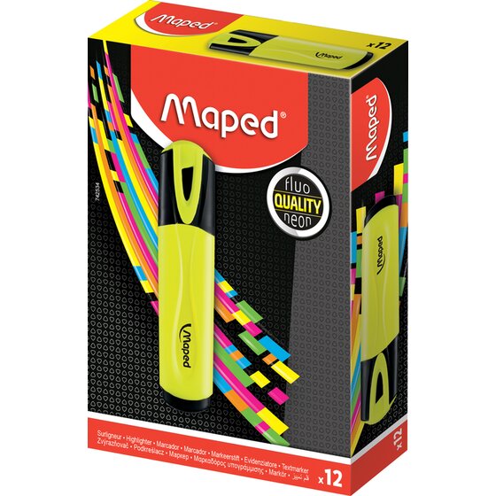 MAPED FLUO PEPS HIGHLIGHTER YELLOW BOX 12