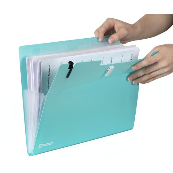 Marbig Professional Expanding File – Antimicrobial, 6 Pockets, A4, Blue