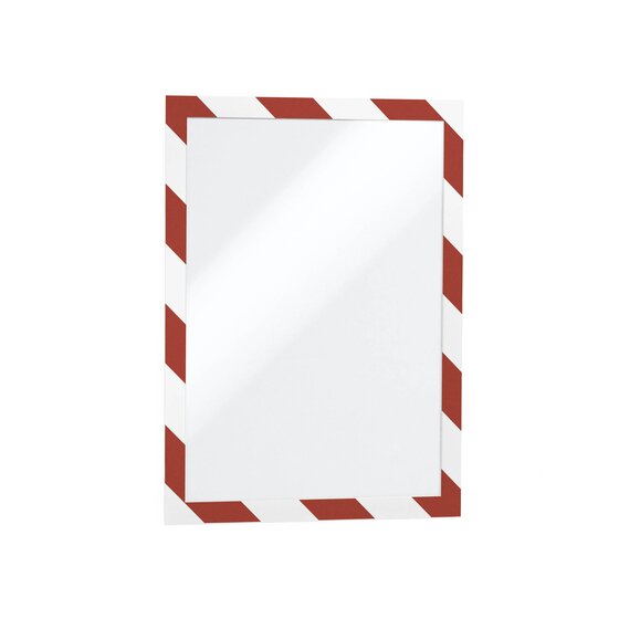 Durable Duraframe Security Self-Adhesive A4 Red/White Infoframe – Pack of 2