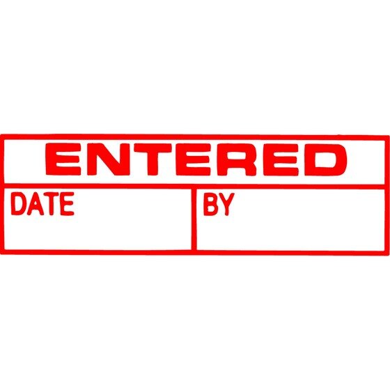 XSTAMPER CX-BN 1534 Pre-Inked Stamp – ENTERED / DATE / BY – Red