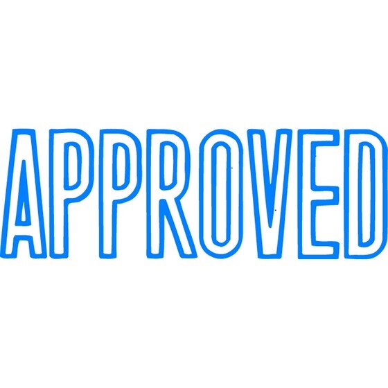 XSTAMPER CX-BN 1008 Approved Blue Pre-Inked Rubber Stamp – Re-inkable, Non-Slip Grip, Retractable Frame