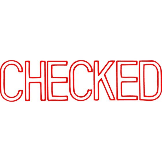 XSTAMPER CX-BN 1038 Checked Red Pre-Inked Re-inkable Rubber Stamp