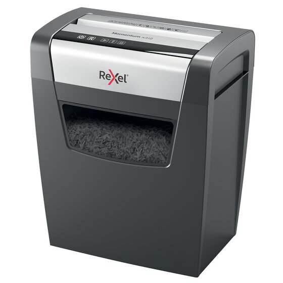 Rexel Momentum Cross X312 Shredder – Cross-Cut, Paper Clips & Staples