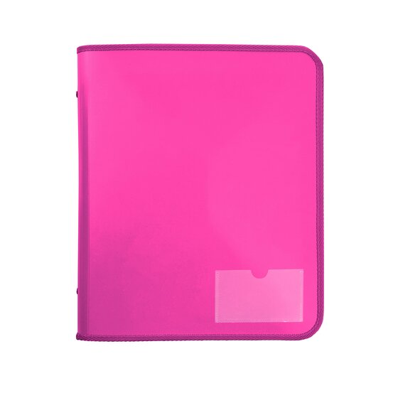 Marbig Zipper Binder with Tech Case – 25mm Two-Ring | Pink