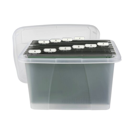 Crystalfile Porta Box 32L with 10 Suspension Files – Clear Complete Set