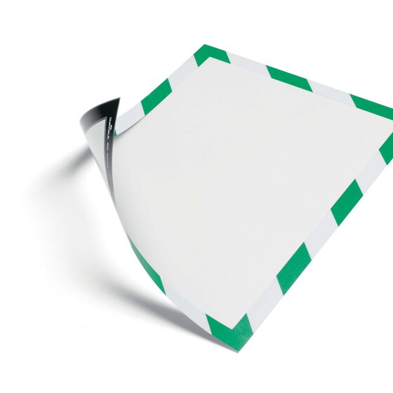 Durable Duraframe Magnetic Security Frame A4 Green/White – Pack of 5