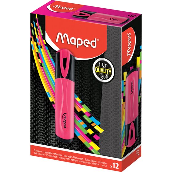 MAPED FLUO PEPS HIGHLIGHTER PINK BOX 12