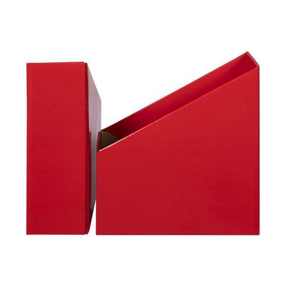Marbig Book Box – Small, Red, Pack of 5 – Classroom & Office Magazine Storage