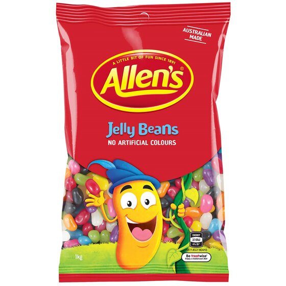 Allens Jelly Beans – 1kg Bag | Fruity Confectionery for Parties & Catering