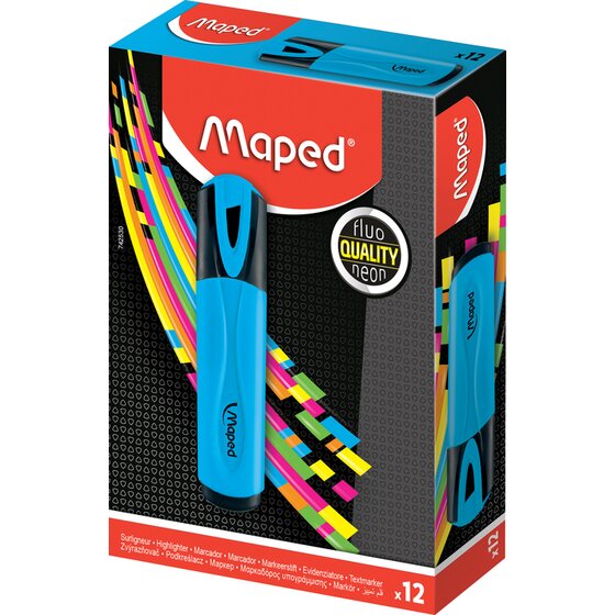 MAPED FLUO PEPS HIGHLIGHTER BLUE BOX 12