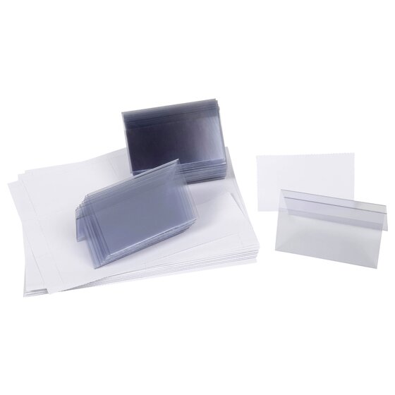 Rexel Small ID Name Plates – Clear Plastic, 92 x 56 mm, Box of 50
