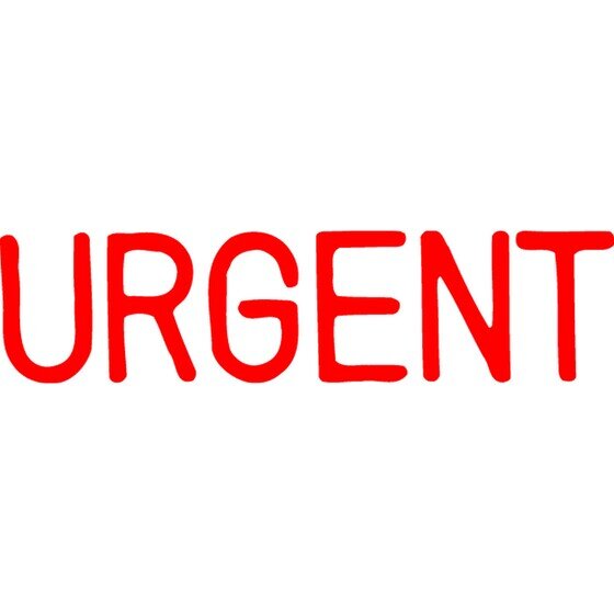XSTAMPER CX-BN 1103 Urgent Red Pre-Inked Stamp – Re-Inkable, Non-Slip Grip