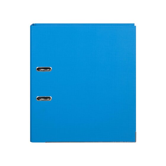 Marbig Lever Arch File A4 – Polyethylene, Sky Blue, Locking Mechanism & Rado Fitting