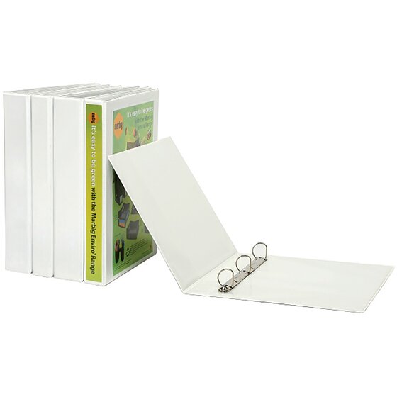 Marbig Clearview Insert Binder A4 65mm 3-Ring – White