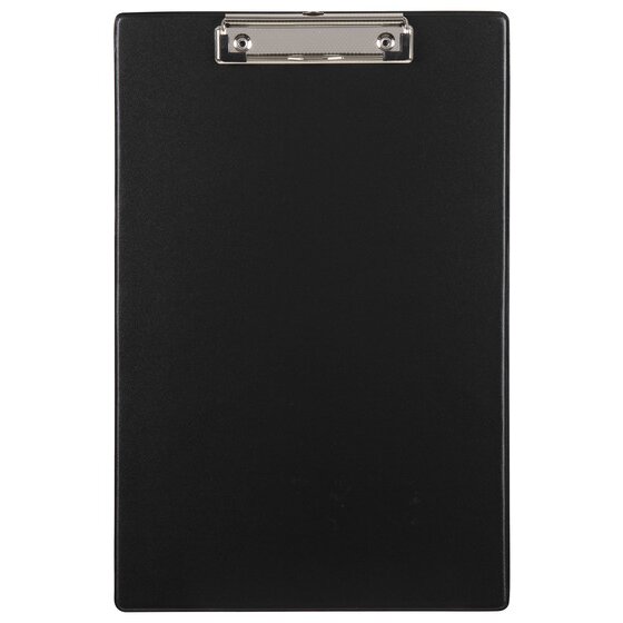 Marbig Clipboard – Foolscap, Black | Durable Polypropylene with Metal Clip & Retractable Hanging Hook