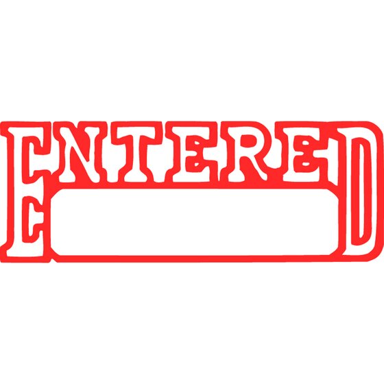 XSTAMPER CX-BN 1205 Entered/Date Stamp – Red, Pre-Inked & Re-inkable