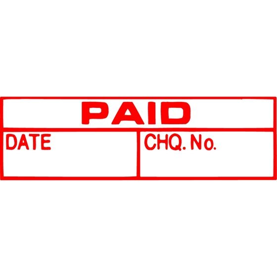 XSTAMPER CX-BN 1533 Paid/Date/Cheque No Rubber Stamp – Red, Pre-Inked & Re-Inkable