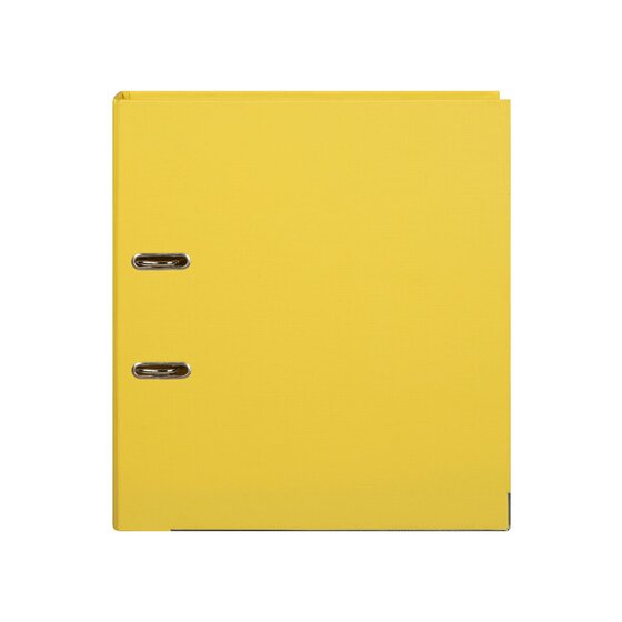 Marbig Lever Arch File A4 – Lemon | Polyethylene with Metal-Reinforced Edges