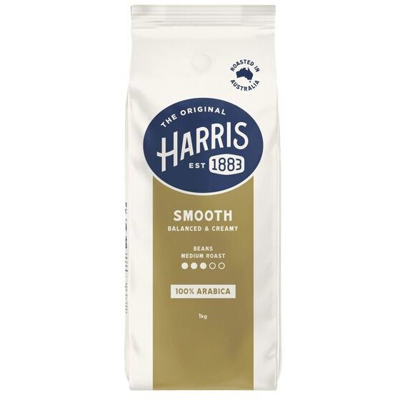 Harris Smooth Coffee Beans – Dark Roast, 1kg Bag