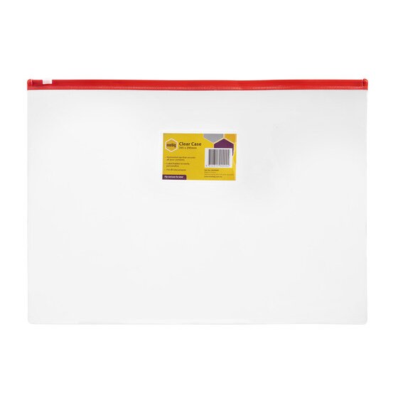 Marbig Clear Document Case B4 (395 x 290mm) – Assorted Colours | School & Office