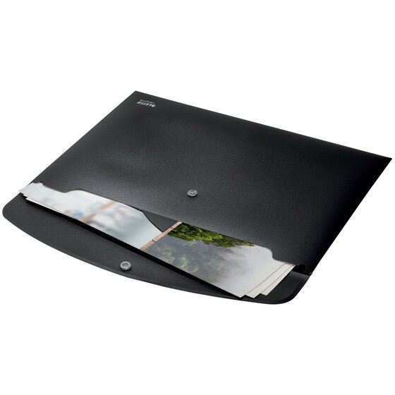 Leitz Recycle Doculope Document Wallet – A4, Black, Push Button Closure