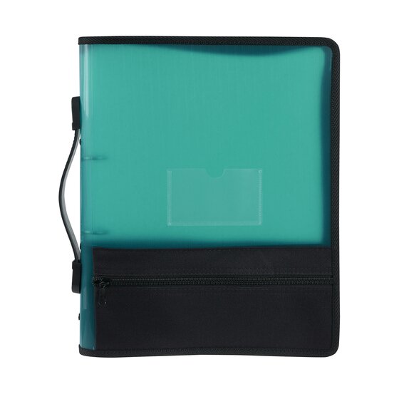 Marbig Zipper Binder with Extra Storage – 25mm Spine, 2-Ring, Green