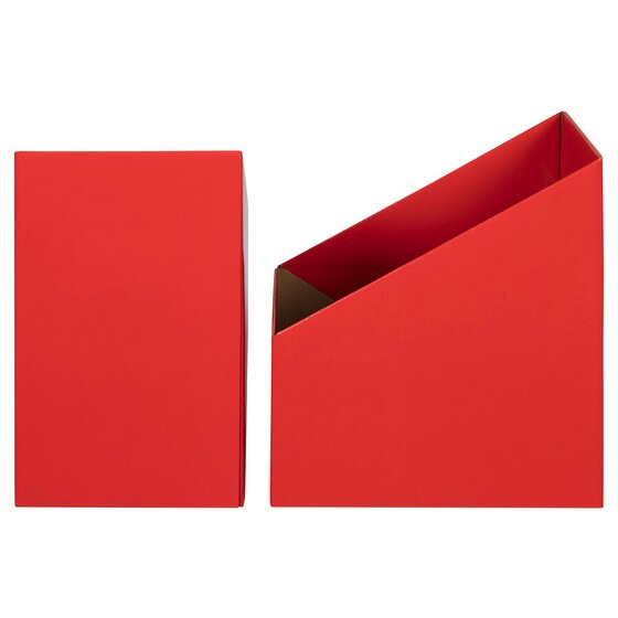 Marbig Book Box Large – Red Pack of 5 | Classroom & Office Storage