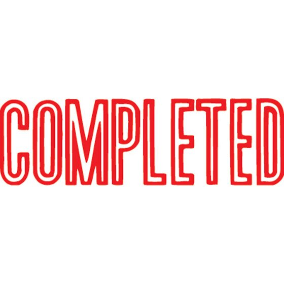 XSTAMPER VX-B 1026 Pre-Inked Stamp – COMPLETED Red Ink | Self-Inking, No Pad Needed