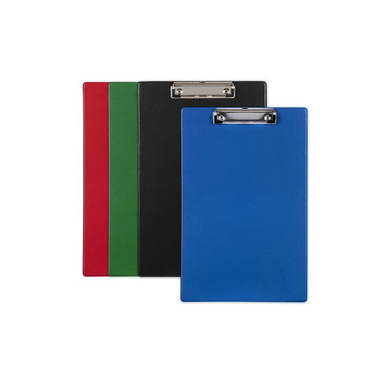 Marbig A4 Polypropylene Clipboard – Assorted Colours | Metal Clip with Hanging Hook