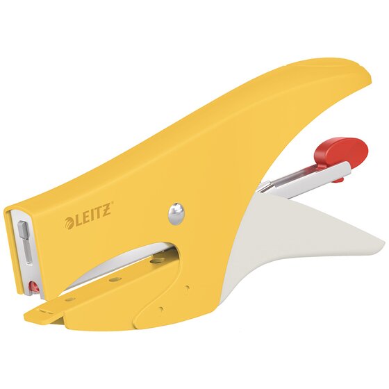 Leitz Cosy Plier Stapler – 15 Sheets, Warm Yellow | No.10 Staples Included