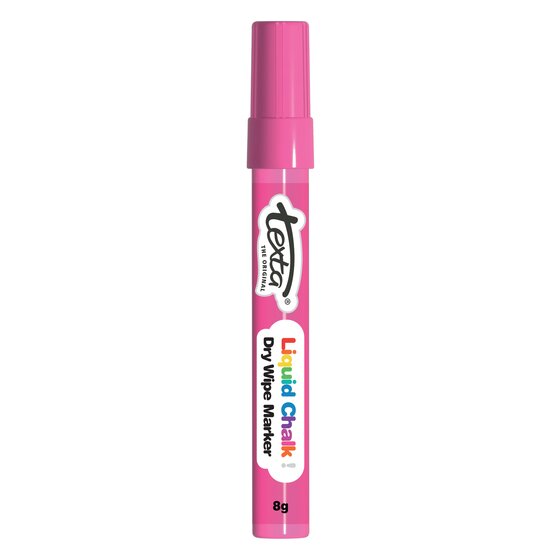 Texta Liquid Chalk Marker – Dry Wipe, Pink, 4mm Fibre Nib