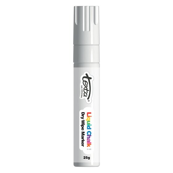 Texta Liquid Chalk Marker – Dry Wipe White | 15mm Jumbo Nib for Windows, Glass & Whiteboards