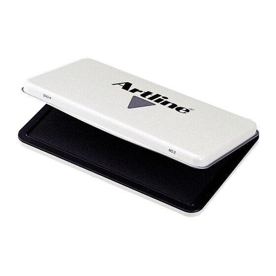 Artline EHJ-4 Stamp Pad #2 Black – No-Fade Water-Based Ink, Cotton Pad, Durable Casing
