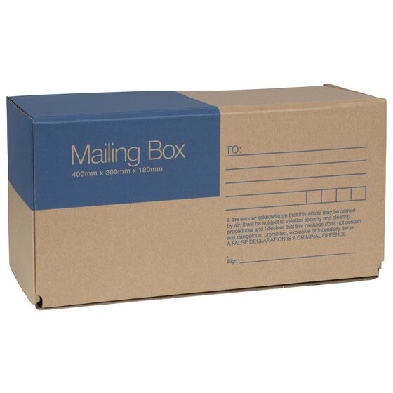 Cumberland Mailing Box 400 x 200 x 180mm – No-Tape, Pre-Printed Address Fields