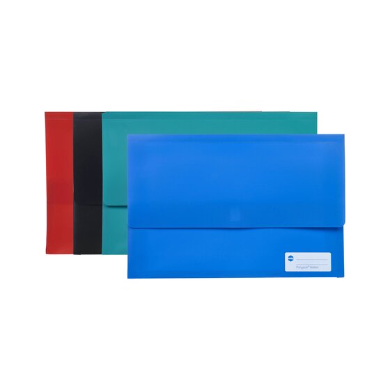 Marbig Polypick Document Wallet – Foolscap, Assorted Colours (Bulk)