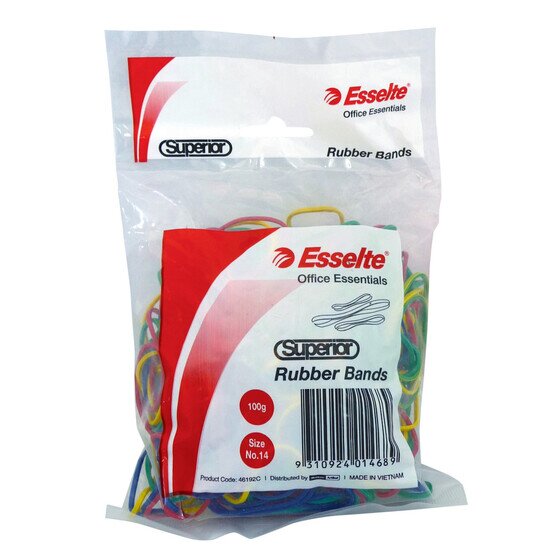 Esselte Superior Rubber Bands – Assorted Sizes | Natural Rubber Office & Warehouse Bands
