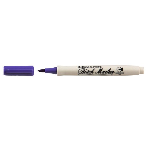 Artline Supreme Brush Marker – Purple | Thin-to-Thick Lines, Water-Based Permanent Ink