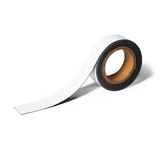 Durable Magnetic Labelling Tape, 40mm x 5m, White – Cut-to-Length for Lockers, Shelves & Drawers