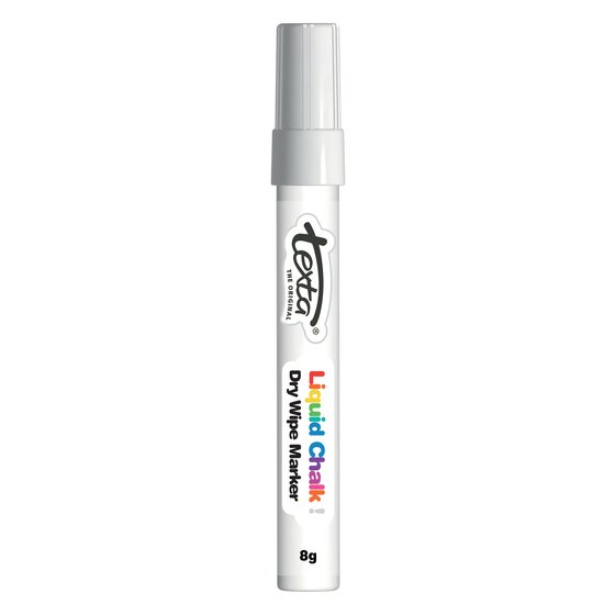 Texta Liquid Chalk Marker – Dry Wipe White, 4mm Fibre Nib