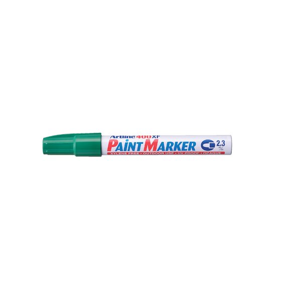 Artline 400 Permanent Paint Marker, 2.3mm Bullet Tip, Green – Box of 15