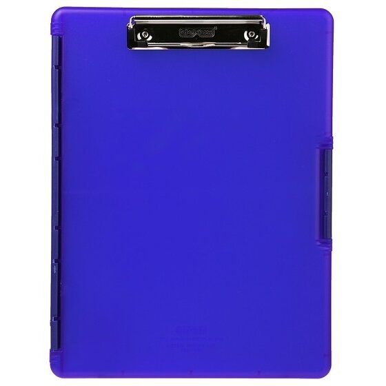 Dexas Slimcase Side Open Clipboard – Royal Blue | Portable Document Holder for Office & Study