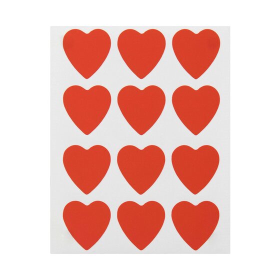 Quikstik Hangsell Red Heart Labels – Permanent (Pack of 48)